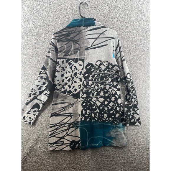 Parsley And Sage Finley Quarter Zip  Pocket Pull Over Sweatshirt Teal Size Small - Picture 2 of 7